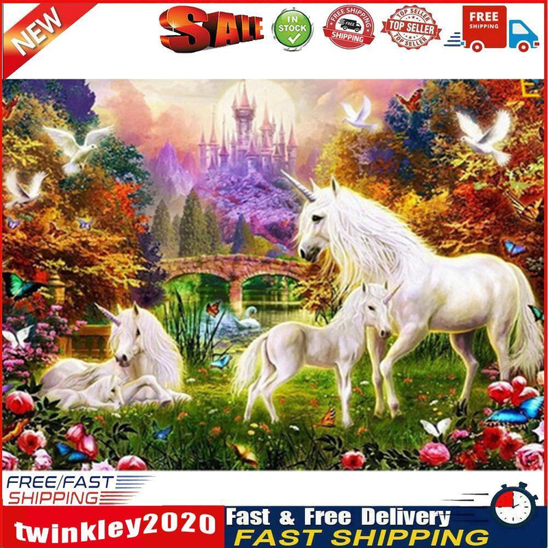 5D DIY Round Drill Diamond Painting Horses Cross Stitch Embroidery Mosaic Newly