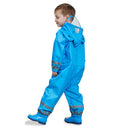 Kids Rain Suit Toddler Raincoat Unisex Baby Waterproof Coverall (Blue S)