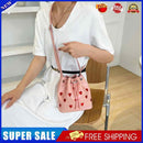 #A Shoulder Bag Leather Crossbody Bags Love Heart Embroidered Handbag Bucket Tra