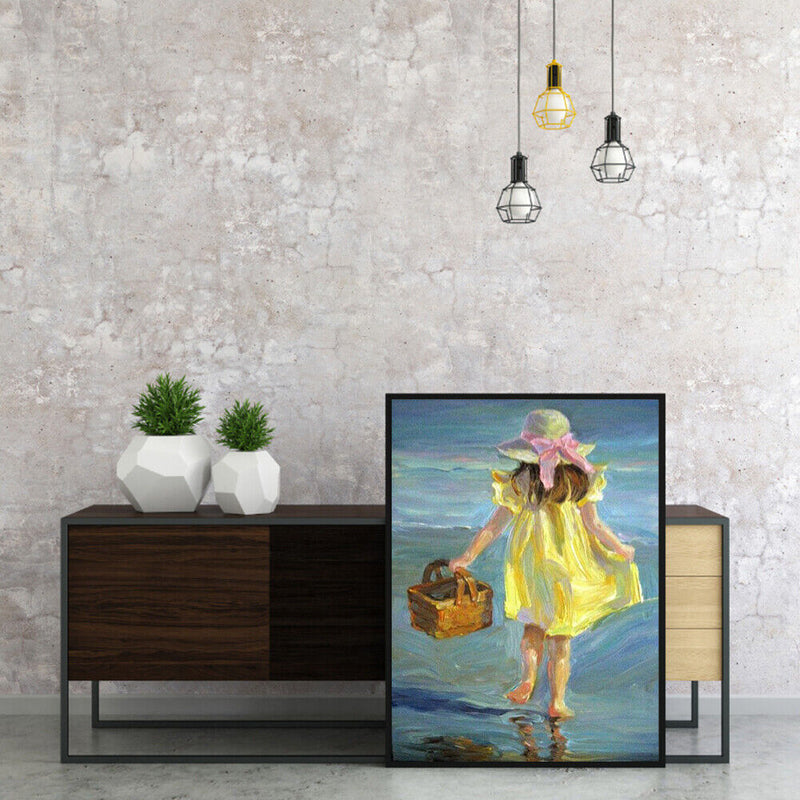 DIY Paint By Number Kit Girl Sea No Frame for Home Hanging Art Decoration