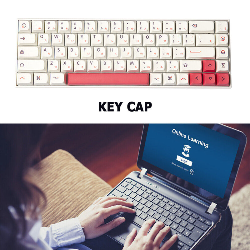 127pcs Mechanical Keyboard Keycap Set XDA Height for MX Switches (Pink)