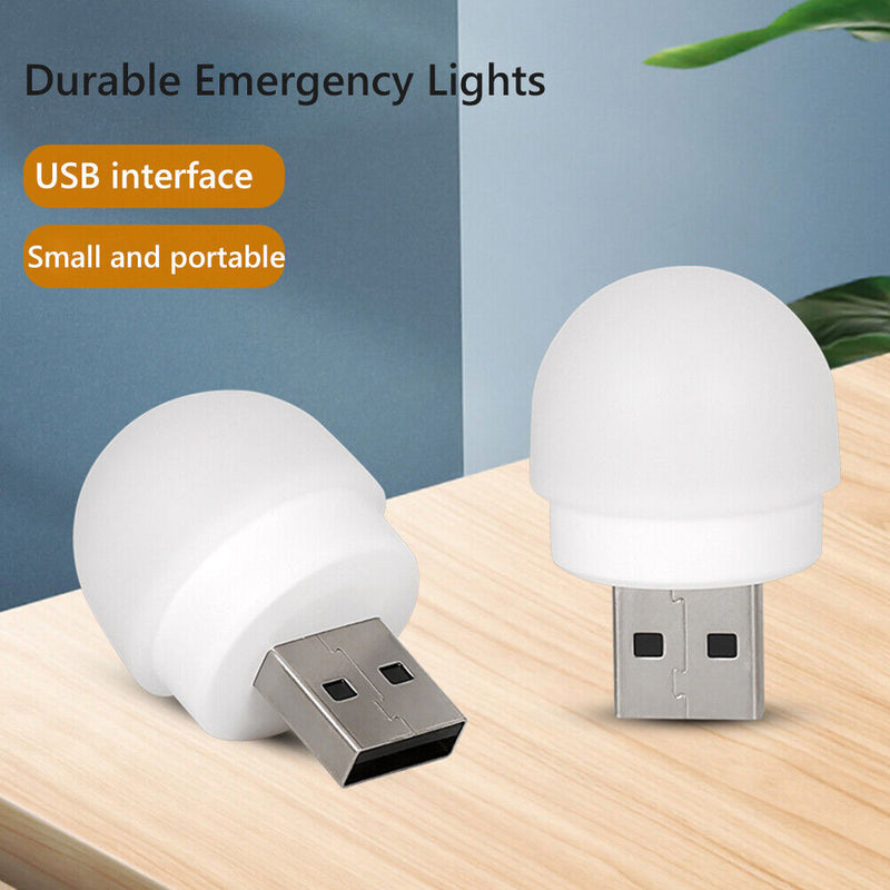 USB Plug Lamp Computer Mobile Power Charging USB Night Light (4pcs-White) Newly