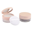 Empty Plastic Box Handheld Loose Jar With powder puff Cosmetic Travel F9A4