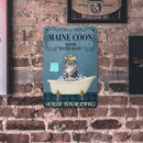 Bathtub Cat Retro Metal Plate Tin Sign Plaque Poster Wall Art for Bar (B) Newly