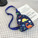 Children Cute Cartoon Print Nylon Chest Bags Mini Crossbody Bags (Blue)