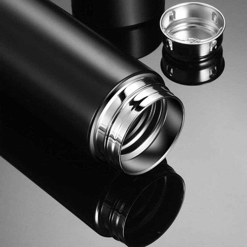 Digital Thermal Water Cup Touch Display Temperature Vacuum Flasks (Black)