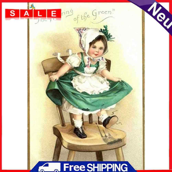 Girl on Chair Oil Paint By Numbers Kits DIY Handpainted on Canvas Wall Art Craft