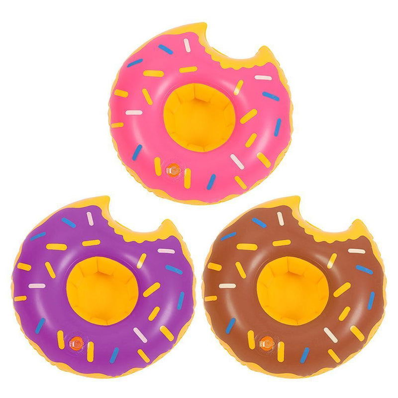 Inflatable Drink Cup Holder Donut Float Pool Party Water Coaster (Brown)