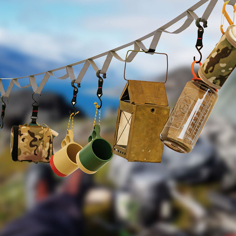 Camping Campsite Storage Strap Hanging Rope Lanyard Hanger (5m Khaki)