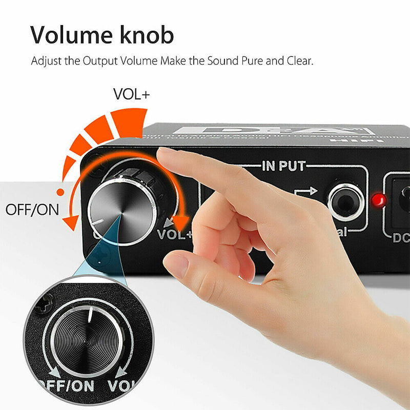 Digital to Analog Audio Converter Toslink Coaxial Signal Optical Fiber Decoder