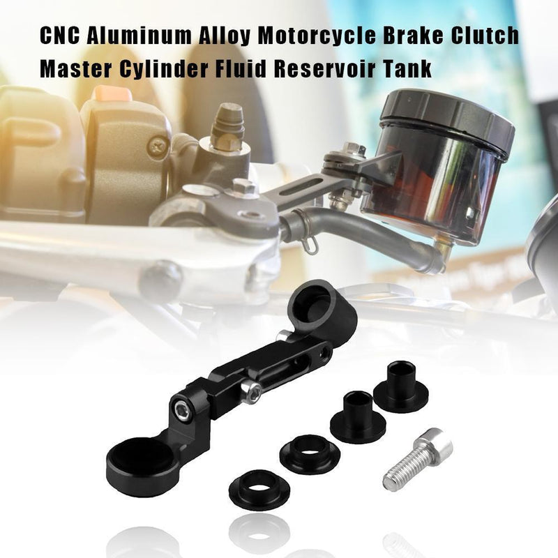 CNC Bracket for Motorcycle Brake Clutch Master Cylinder Fluid Tank (Black) Newly