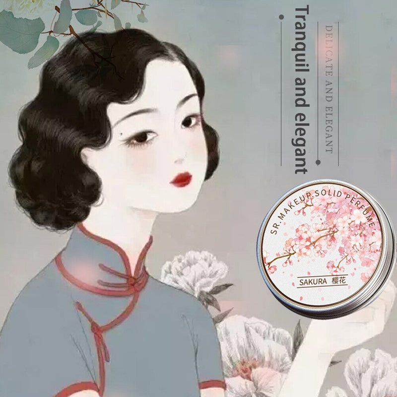 Portable Balm Mild Long Lasting Deodorant Solid Perfume (Cherry Blossom)