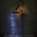 LED Kettle Solar Light Metal Watering Can Fairy String Lamp Garden Decor Newly