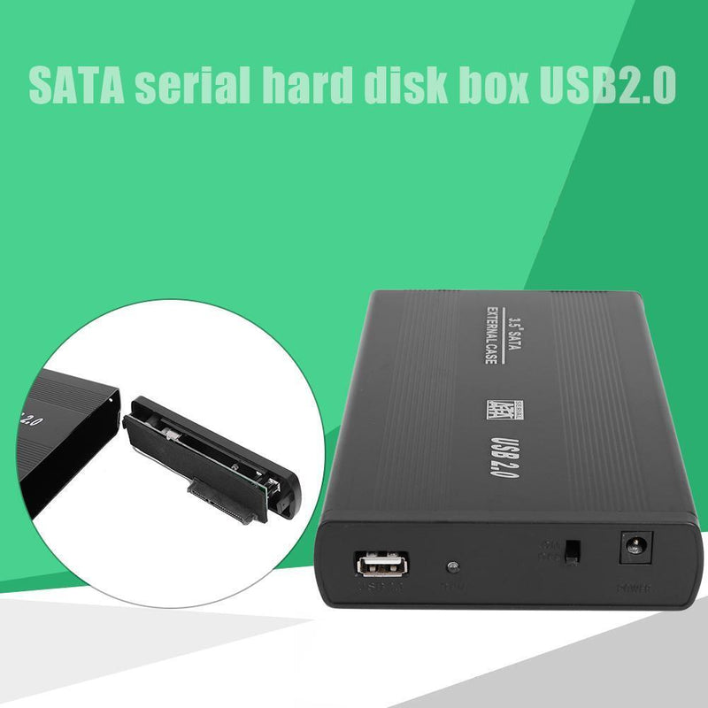 External HDD Enclosure Aluminum 480Mbps 3.5"" USB 2.0 to SATA HDD Case