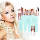 15pcs Eyeshadow Makup Brushes Tool Eye Powder Brush Set?Green Coffee?