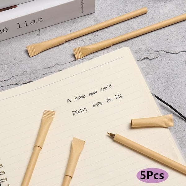 Environmental Ballpoint Signature Pen Writing Supplies Kraft Paper Pen