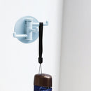 Bathroom Wall Hanging Rotatable 3 Hooks Adhesive Bracket Holder (Blue) Newly