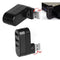 Mini Rotatable 3 Port USB Hub U Disk Reader Splitter for PC (USB 2.0 Black)