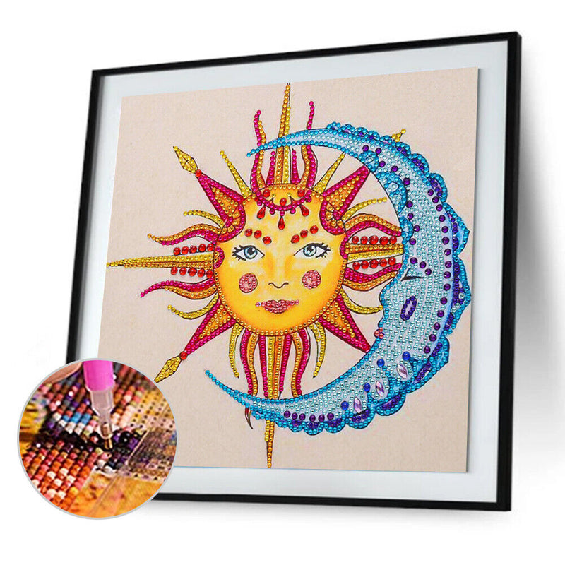 Diamond Painting Kit 5D Special Shaped DIY Sun Moon Rhinestone Pictures Newly