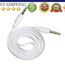 3.5mm Male to Male Stereo Audio Jack AUX Auxiliary Cable for iPod MP3 White