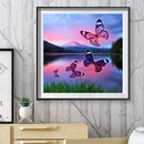 5D DIY Diamond Painting Butterfly Lake Full Round Drill Embroidery Craft Ki