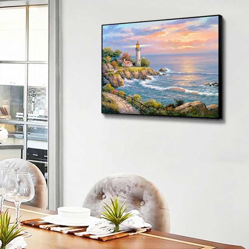 Oil Paint By Numbers Picture DIY Painting Ocean View Painting Kit Artwork