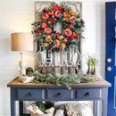 Halloween Pumpkin Wreath Harvest Decor Peony Garland Thanksgiving Floral Hoop