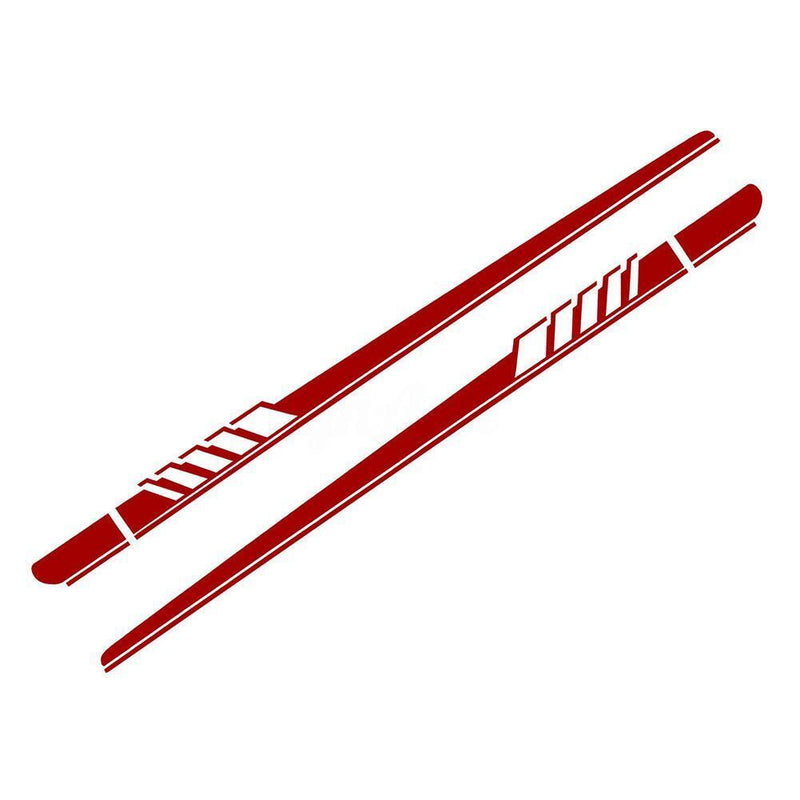2pcs Car Side Body Vinyl Decals Long Stripe Stickers for Mercedes-Benz(Red)