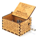 Retro Exquisite Wooden Hand Cranked Music Box Home Crafts Ornaments (B)