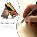 Calligraphy Feather Dip Pen Writing Ink Quill Fountain Pen Set (Green) Newly