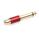 REXUS 6.35mm Male Mono Plug to RCA Female Audio Adapter Converter(Red) Newly