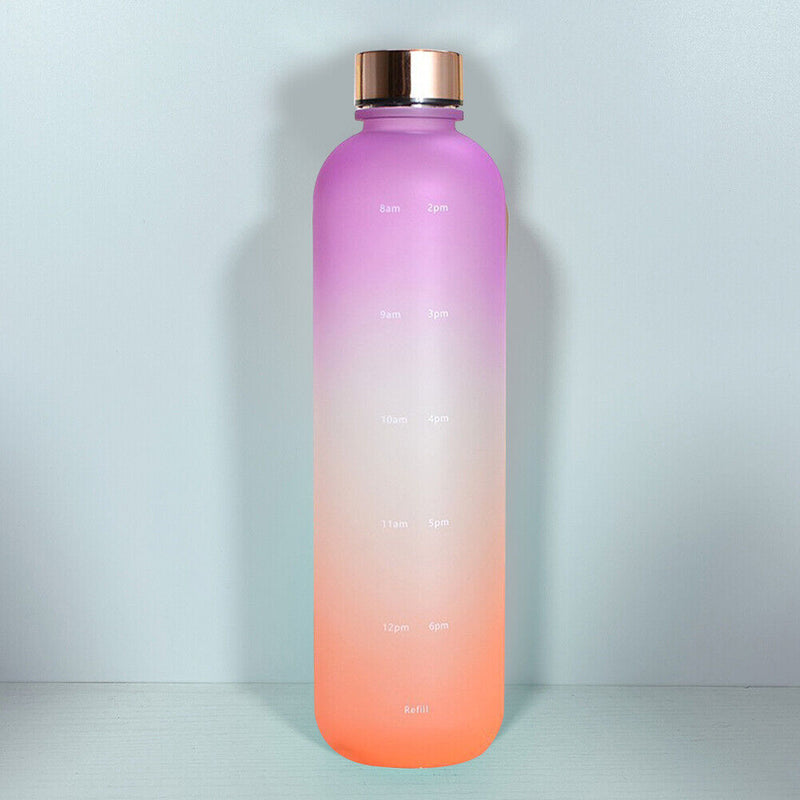 1000ml Water Bottle Frosted Outdoor Sports Drinking Kettle (Purple Orange)