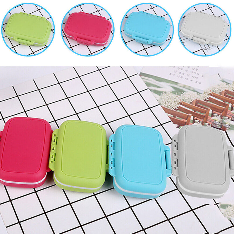 3 Grids Portable Pill Box Medicine Jewelry Storage Case Container(Blue)
