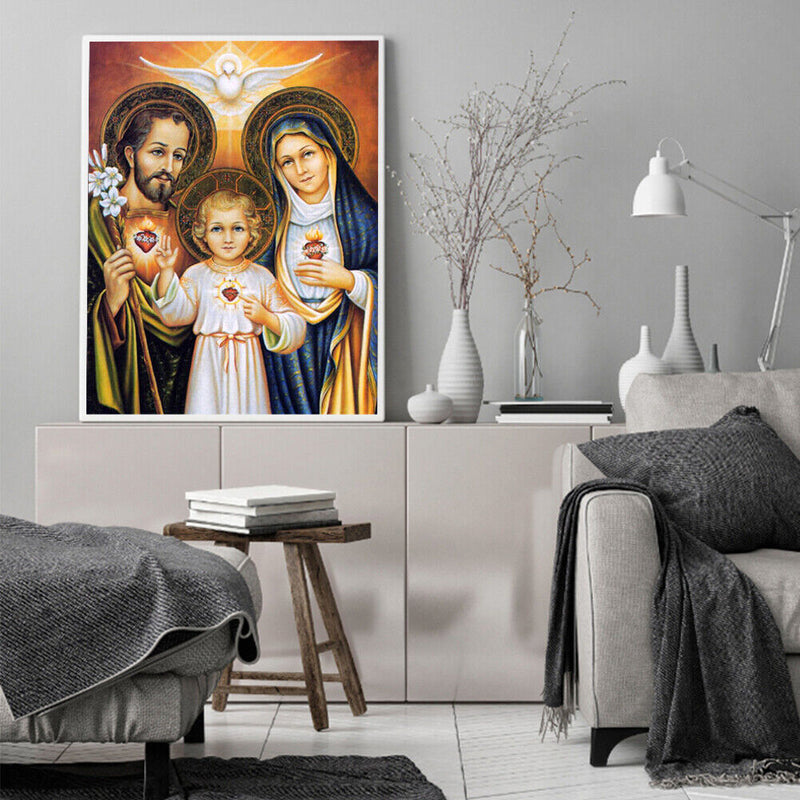 Religious Family Colouring Oil Canvas DIY Hand Painted Paint By Numbers Gift Kit