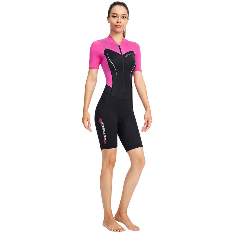 DIVE SAIL Neoprene Scuba Snorkel Swimming Women Body Surf Wetsuits (Pink M)