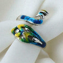 Thimble Finger Knitting Loop Crochet Ring Peacock Yarn Guides Sewing G1F8