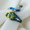 Thimble Finger Knitting Loop Crochet Ring Peacock Yarn Guides Sewing G1F8