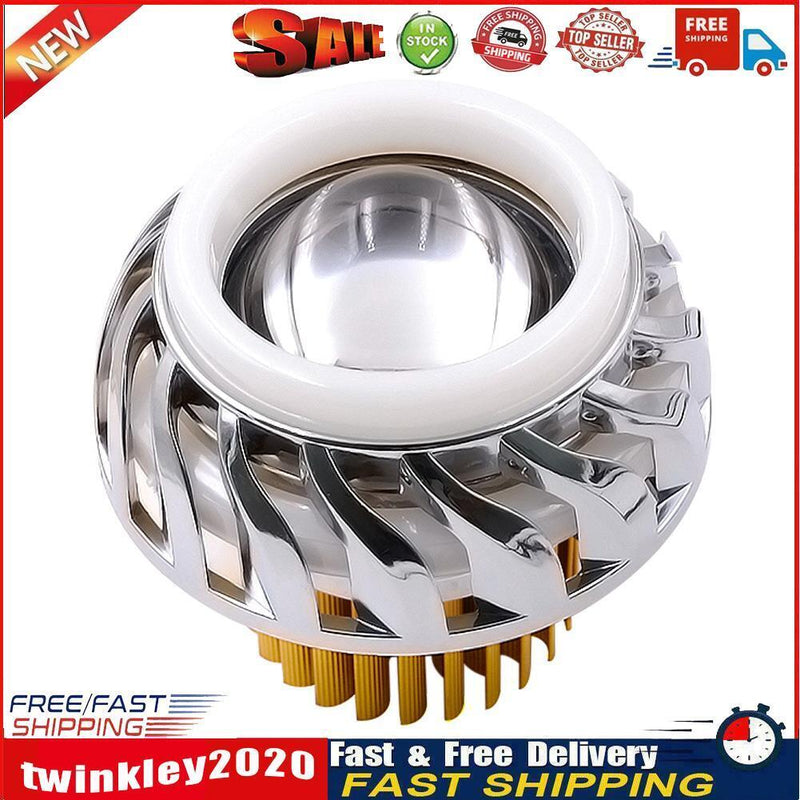 Dual Halo Motorcycle 12V-85V Projector Hi/Lo Beam LED Red Blue Halo Newly