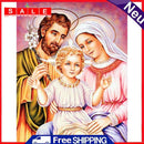 5D Full Round Drill Rhinestone Diamond DIY Painting Kit Jesus Family Ornaments