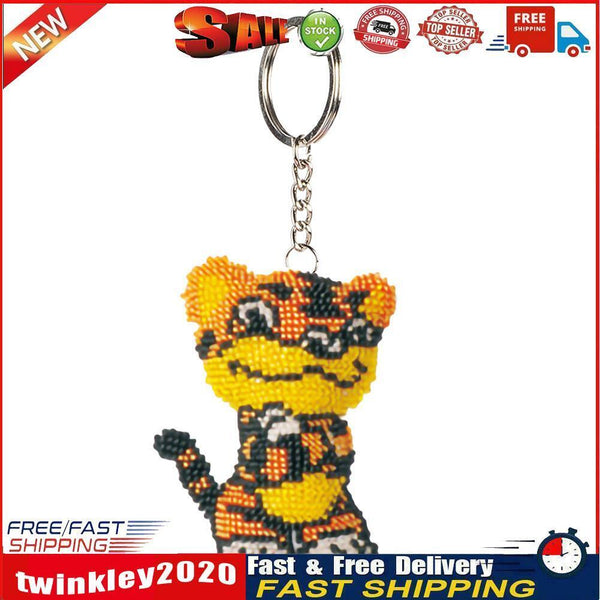 Beads Needlework Stamped Keychain Cross Stitch Kit DIY Chinese Zodiac (C) Newly