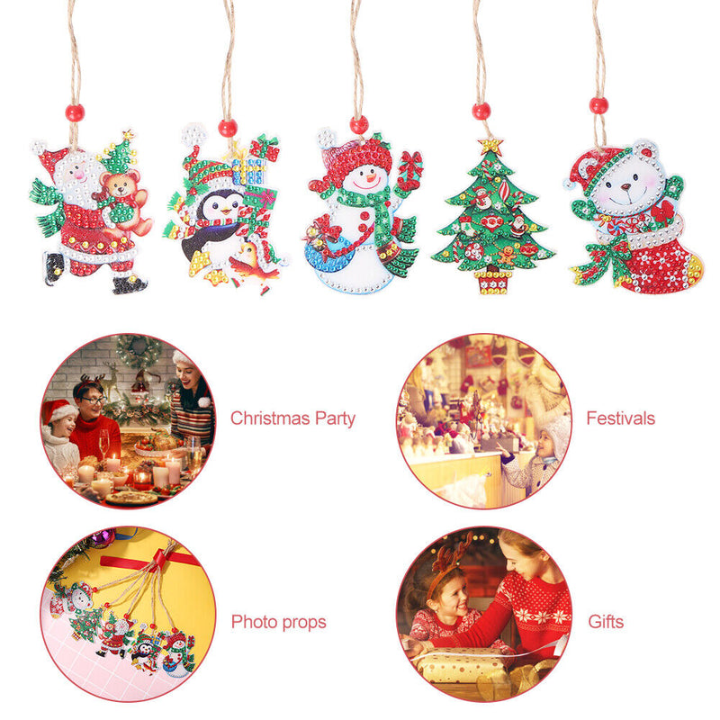 Double-sided 5D Diamond Painting Christmas Pendant Xmas Trees DIY (GP006)