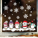 Christmas Penguin Window Glass Stickers Mirror Stickers Snowflake Wall Door~