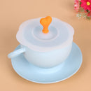 Silicone Sealing Cup Lid Thermal Insulation Cup Cover(Orange White)