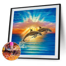 5D Diamond Painting Kit Jumping Dolphin Full Round Drill DIY Mosaic Wall Pi