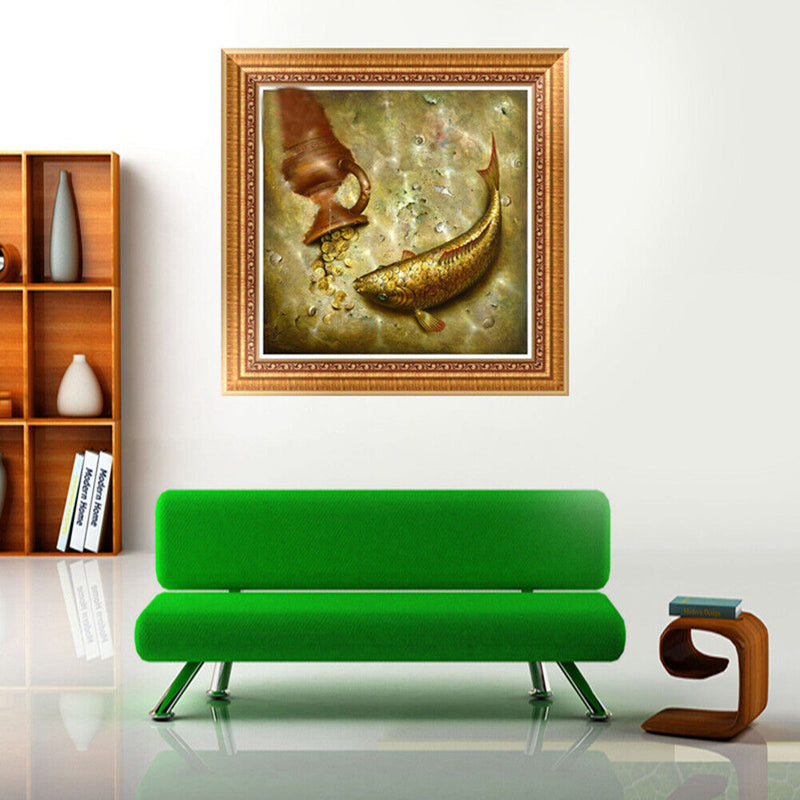 DIY 5D Diamond Embroidery Painting Fish Cross Stitch Craft Home Decor Kit