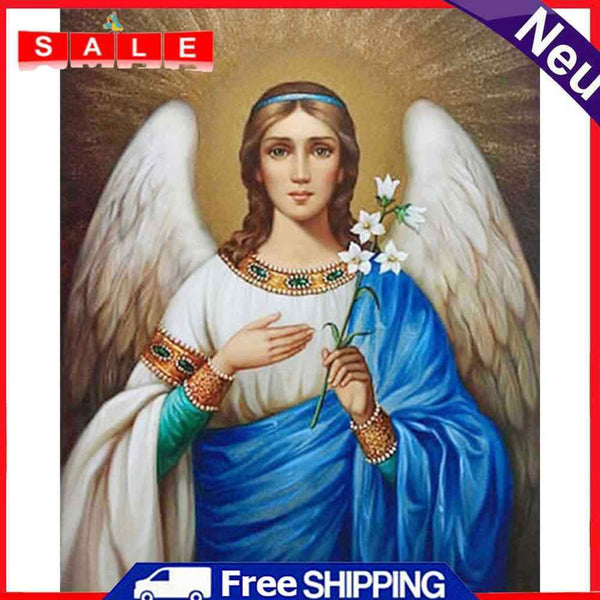 Hand Painted Oil Paint by Numbers DIY Angel Hanging Drawing Wall Decoration Gift