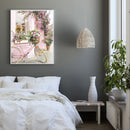 40x50cm Frameless Oil Paint By Numbers Pink Bicycle Paint Canvas Picture Crafts