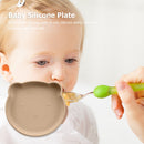 Baby Silicone Sucker Cartoon Feeding Dining Plate Non-Slip BPA Free Kids Bo