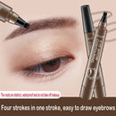 SUAKE Waterproof Eyebrow Pen 4-Fork Tip Eye Brow Pencil Brown (Dark Brown) Newly