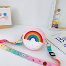 Cute Silicone Donut Round Crossbody Bag Kids Rainbow Handbags (Light Pink)